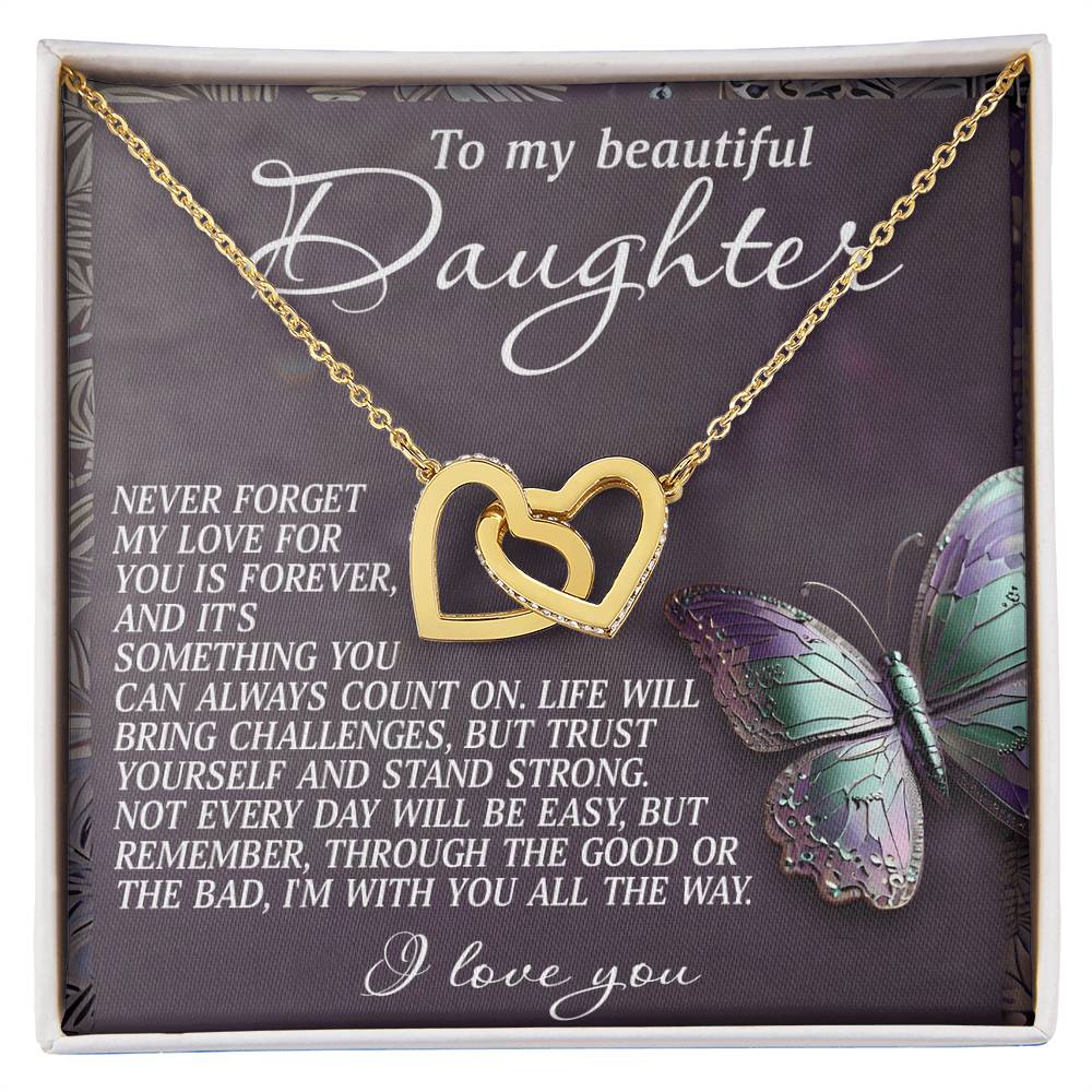 "I'm With You Always" Interlocking Hearts Necklace