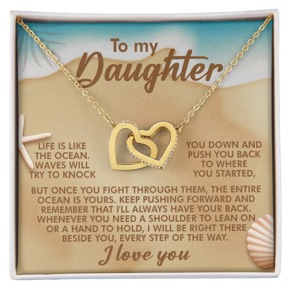 "Ride Every Wave" Interlocking Hearts Necklace