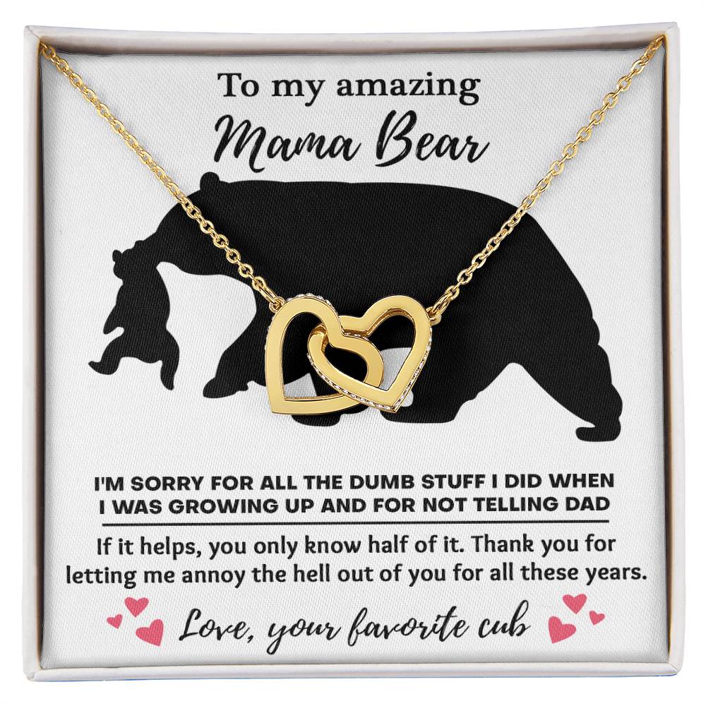 To My Fierce Mama Bear – Interlocking Hearts Necklace