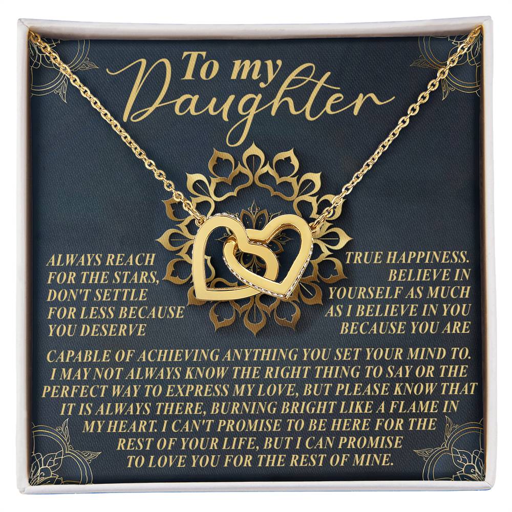 "You Deserve the Stars" - Interlocking Hearts Necklace for Daughter