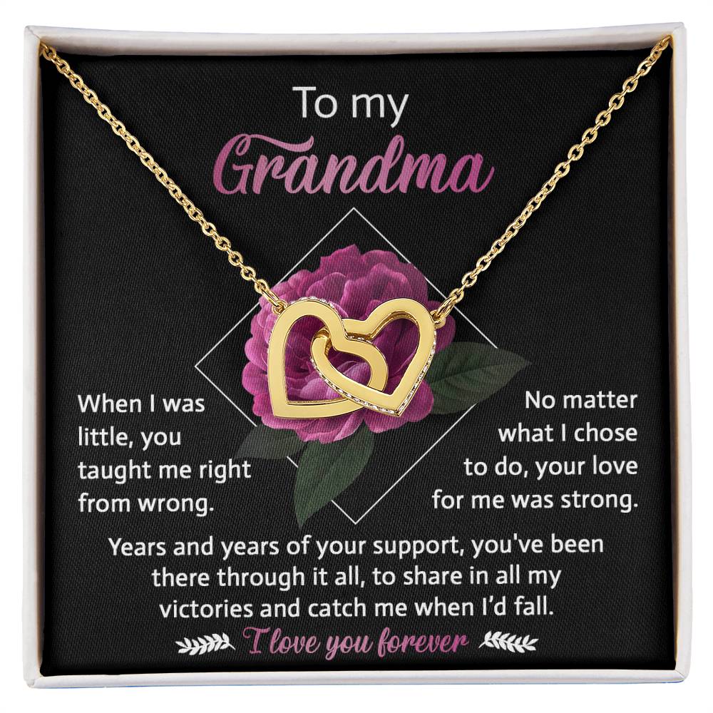 To My Grandma – Interlocking Hearts Necklace of Endless Love & Wisdom