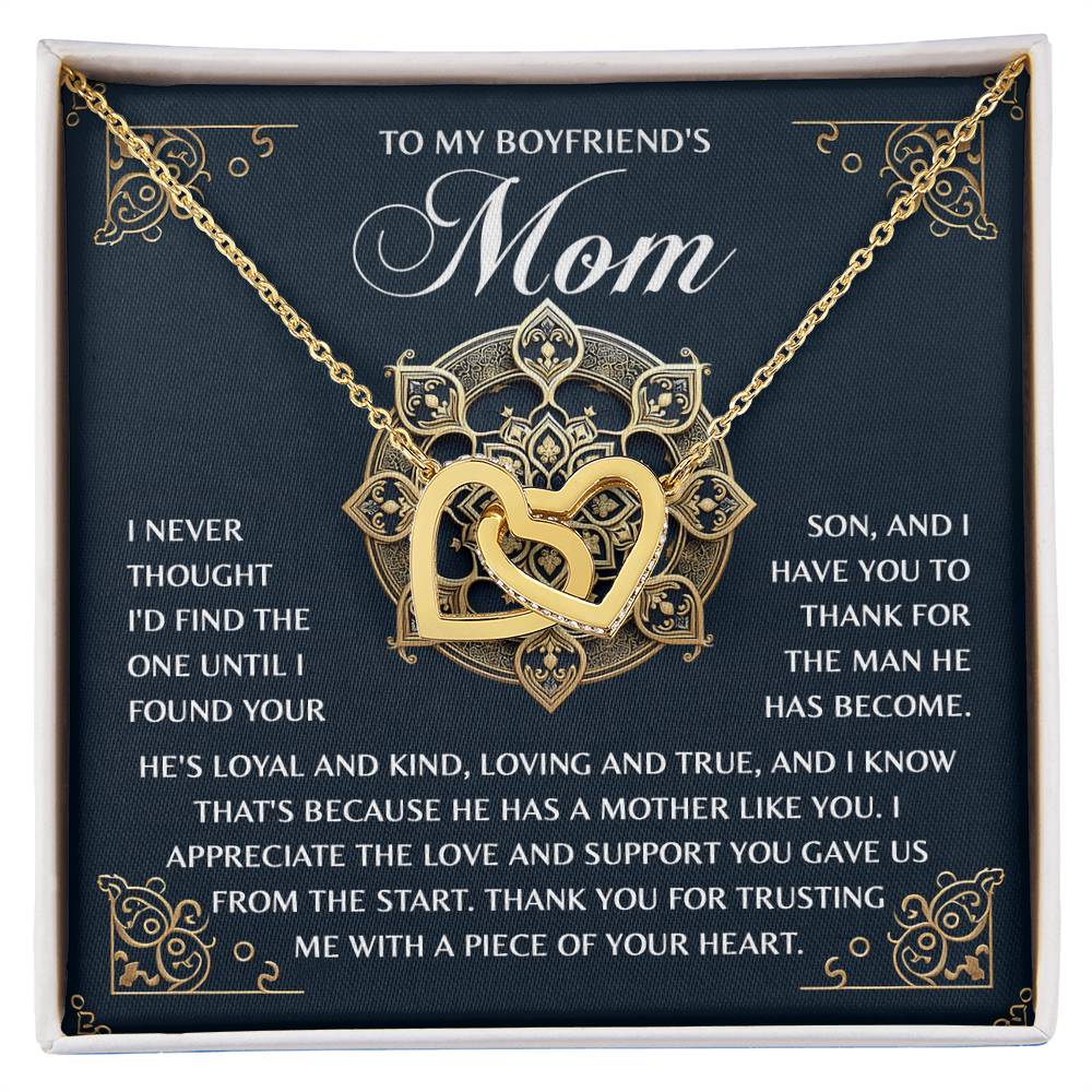 "Thank You for Him" – Interlocking Heart Necklace for Boyfriend's Mom