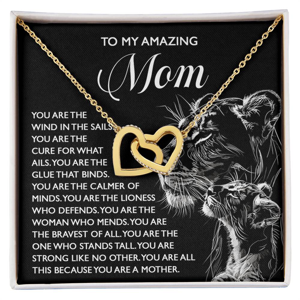 "Lionhearted Mom" – Interlocking Hearts Necklace