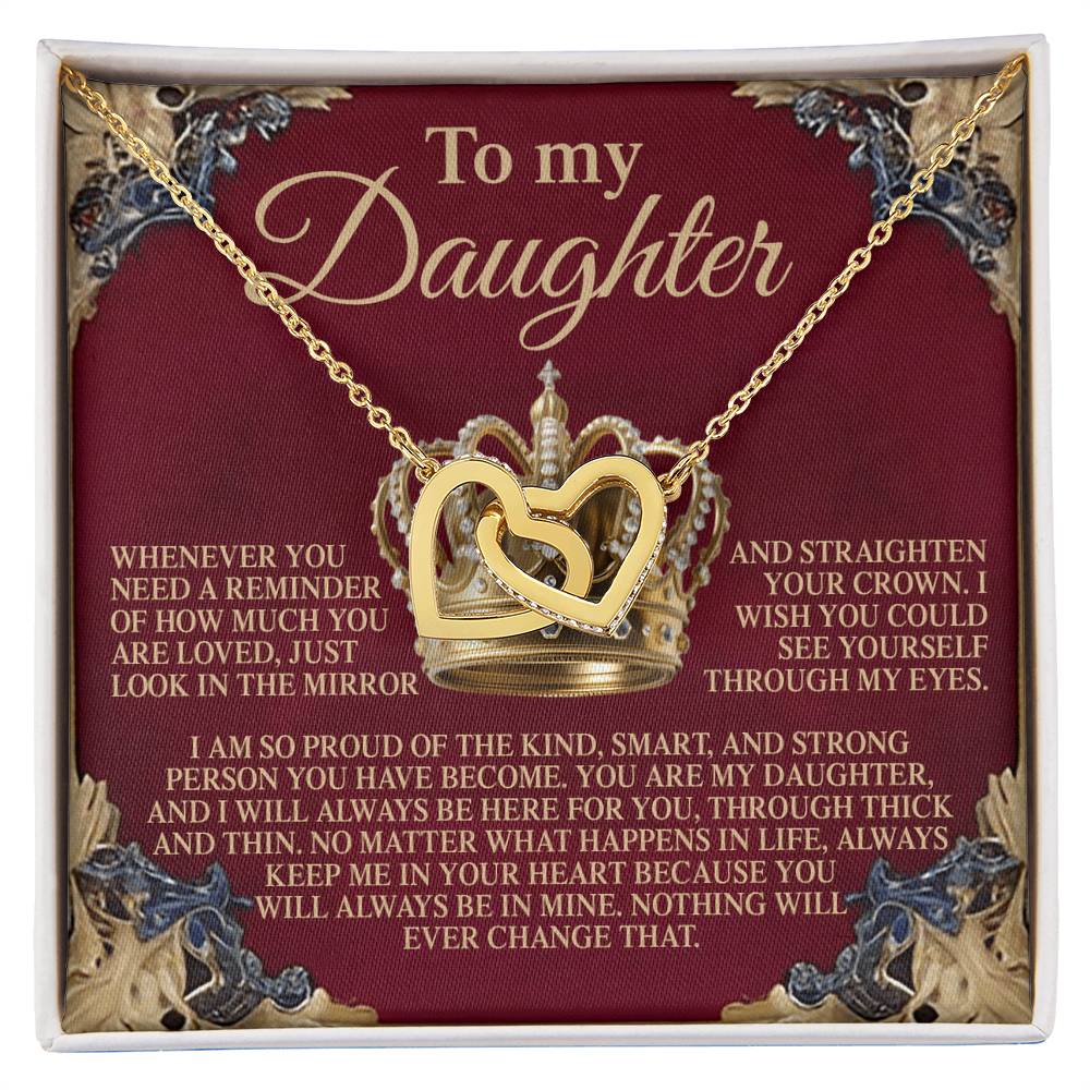 "Straighten Your Crown" Interlocking Hearts Necklace
