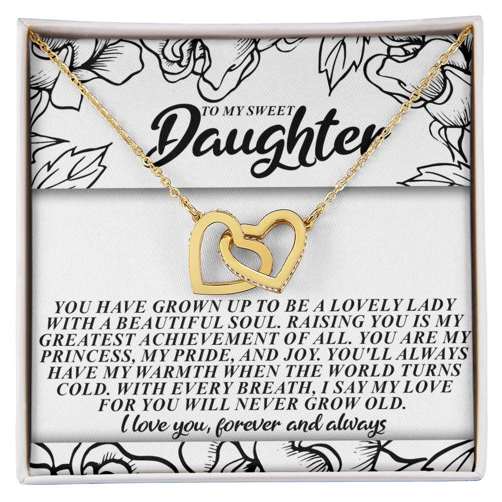 "Forever and Always" Interlocking Hearts Necklace
