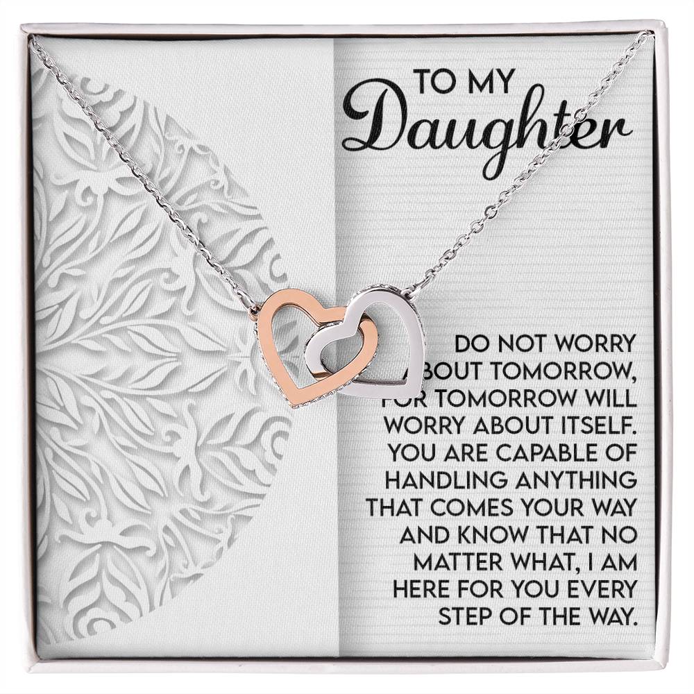 "Here for Every Step" Interlocking Hearts Necklace