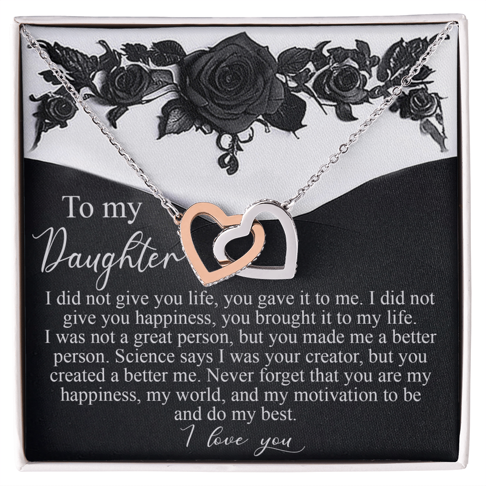 "You Made Me Better" – Interlocking Hearts Necklace for Daughter