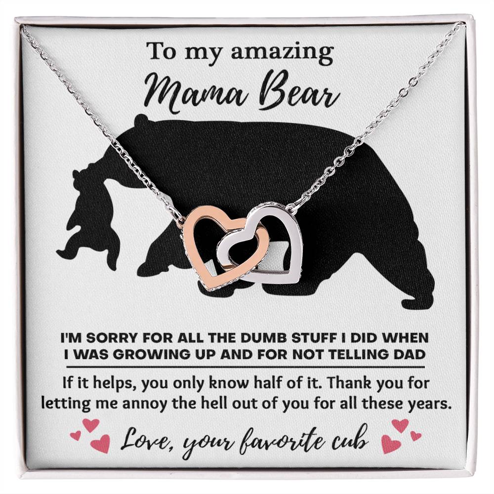 To My Fierce Mama Bear – Interlocking Hearts Necklace