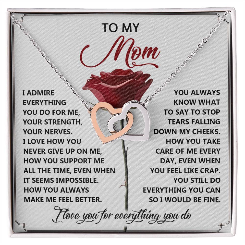 "For Everything You Do, Mom" – Interlocking Hearts Necklace
