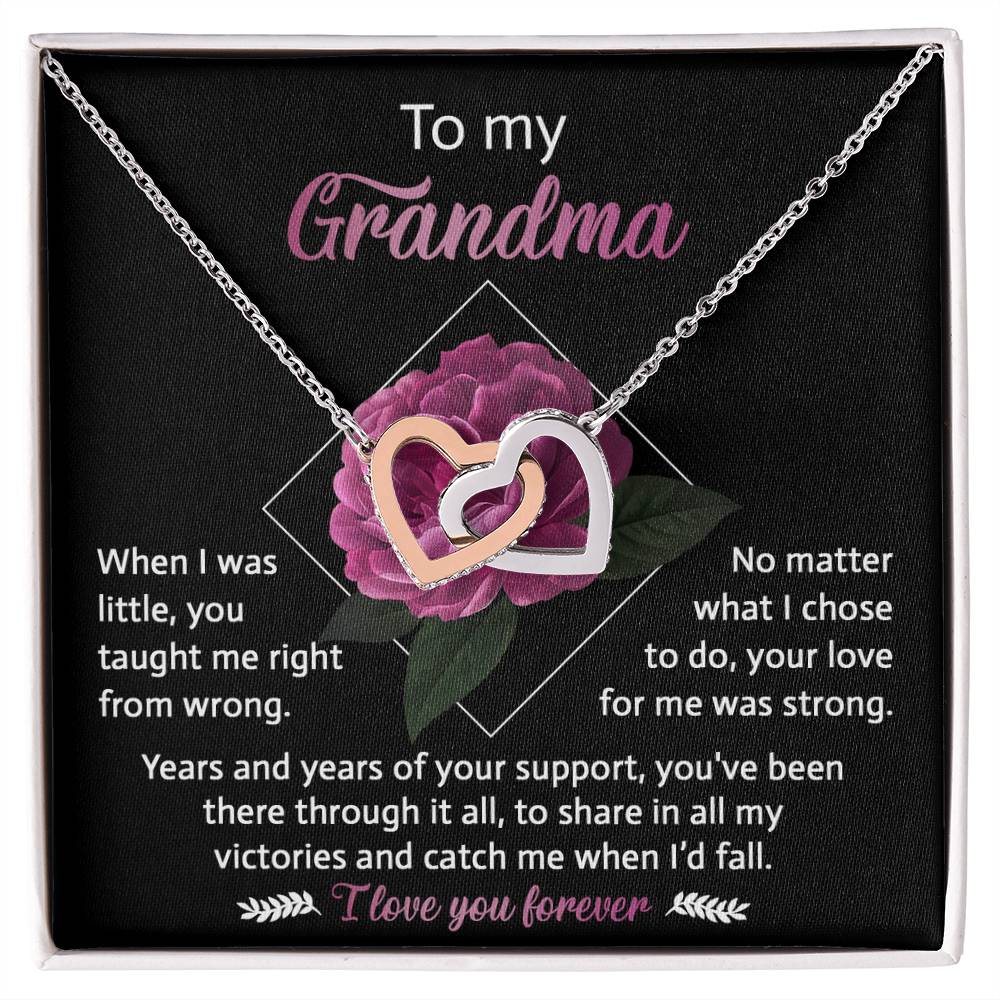 To My Grandma – Interlocking Hearts Necklace of Endless Love & Wisdom