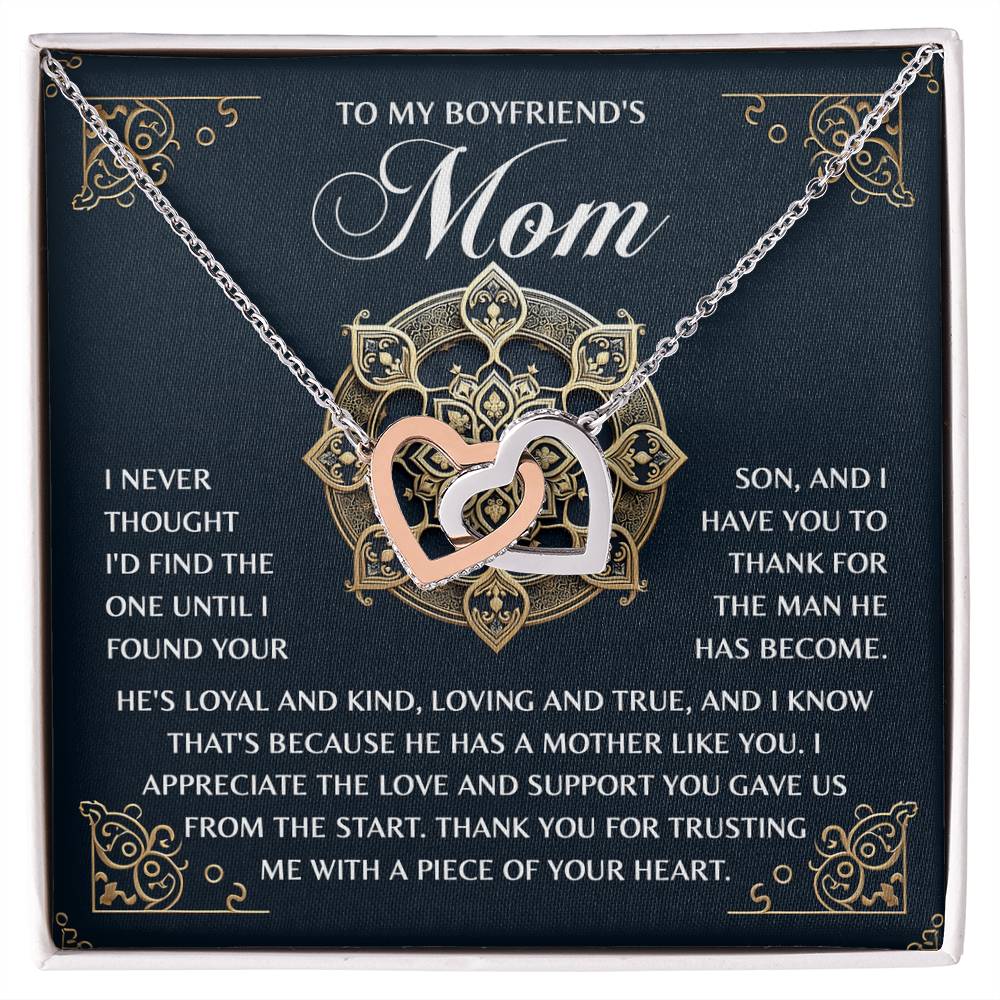 "Thank You for Him" – Interlocking Heart Necklace for Boyfriend's Mom