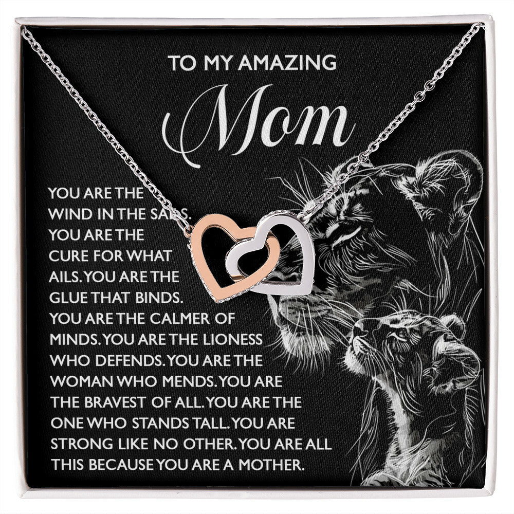 "Lionhearted Mom" – Interlocking Hearts Necklace