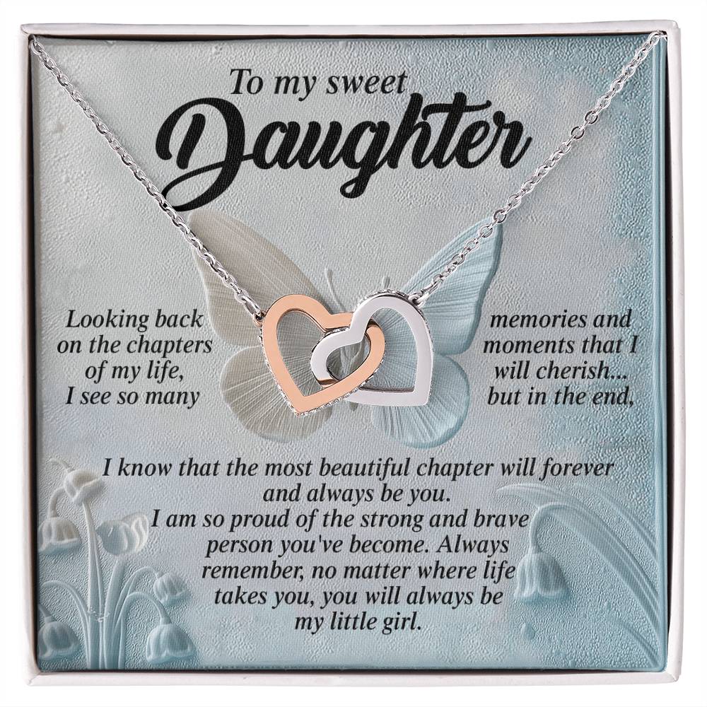 "My Most Beautiful Chapter" Interlocking Hearts Necklace