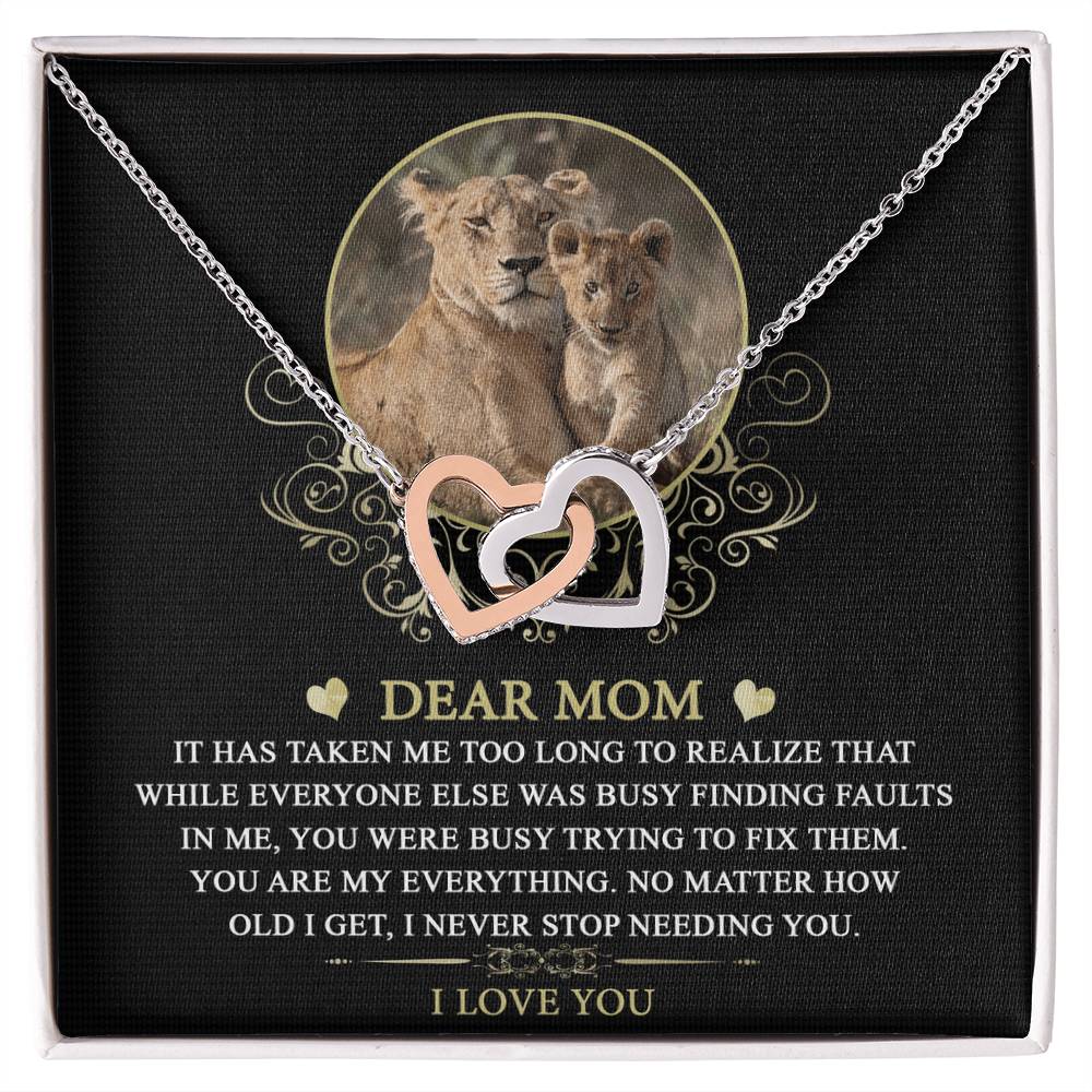 To My Fierce Mom – Interlocking Hearts Necklace