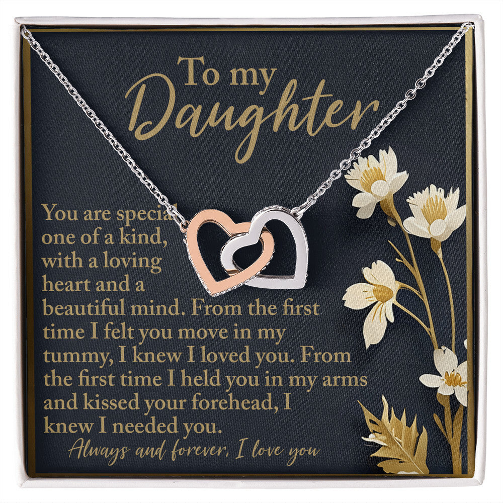 "From the First Kick to Forever" Interlocking Hearts Necklace