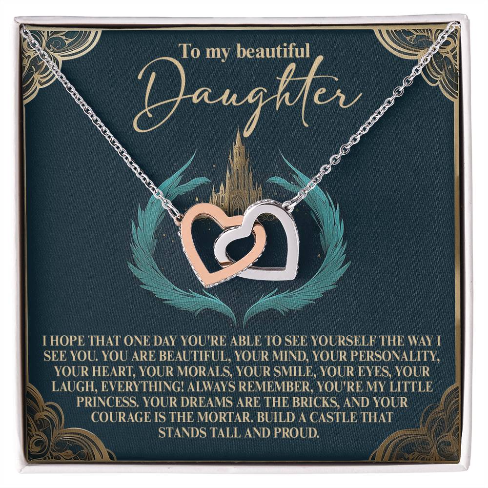 "My Little Princess, Always" – Interlocking Hearts Necklace