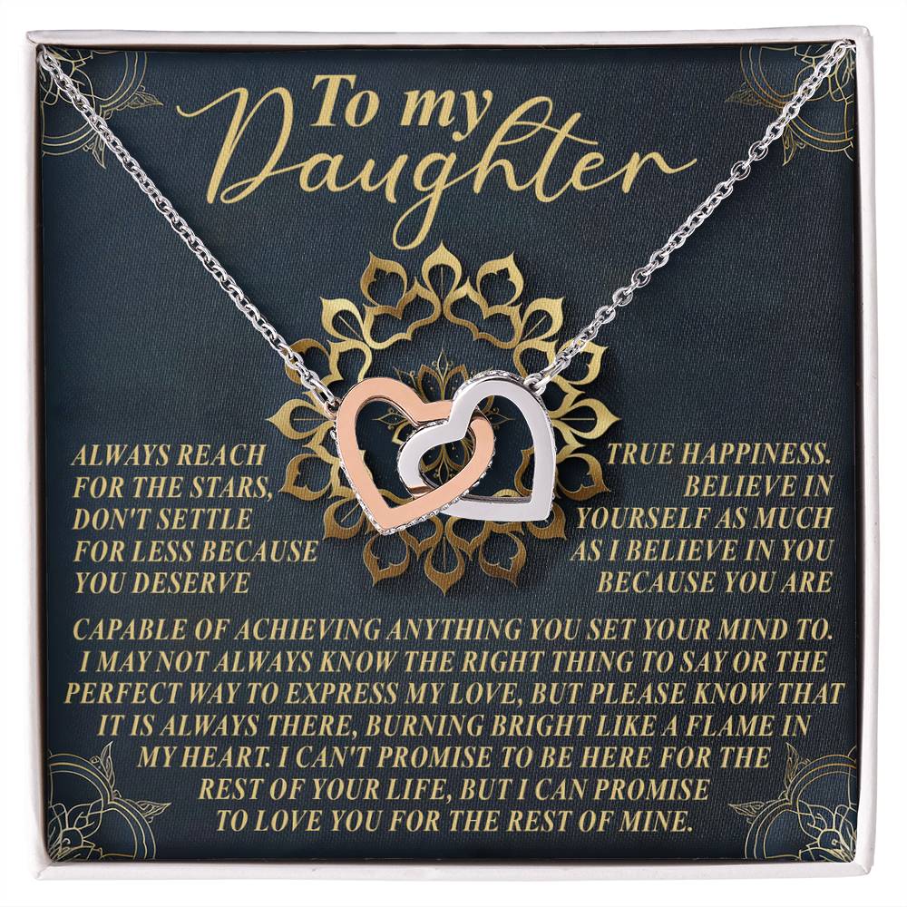 "You Deserve the Stars" - Interlocking Hearts Necklace for Daughter