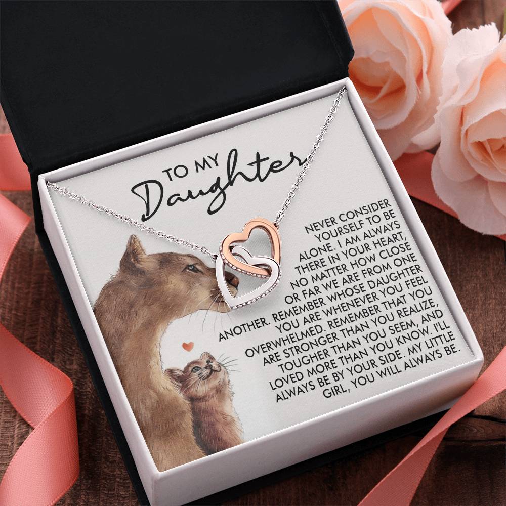 "Always By Your Side" Interlocking Hearts Necklace