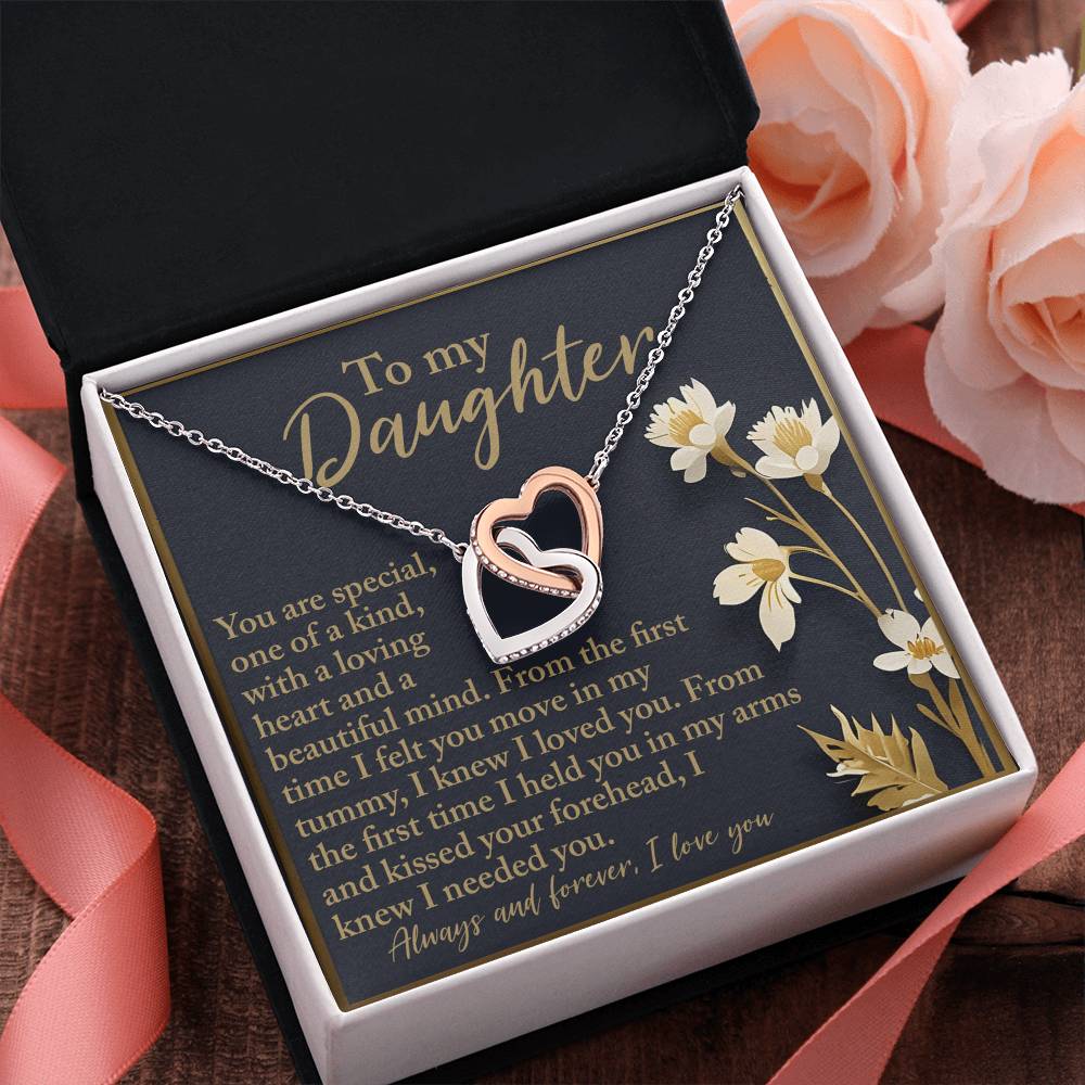 "From the First Kick to Forever" Interlocking Hearts Necklace