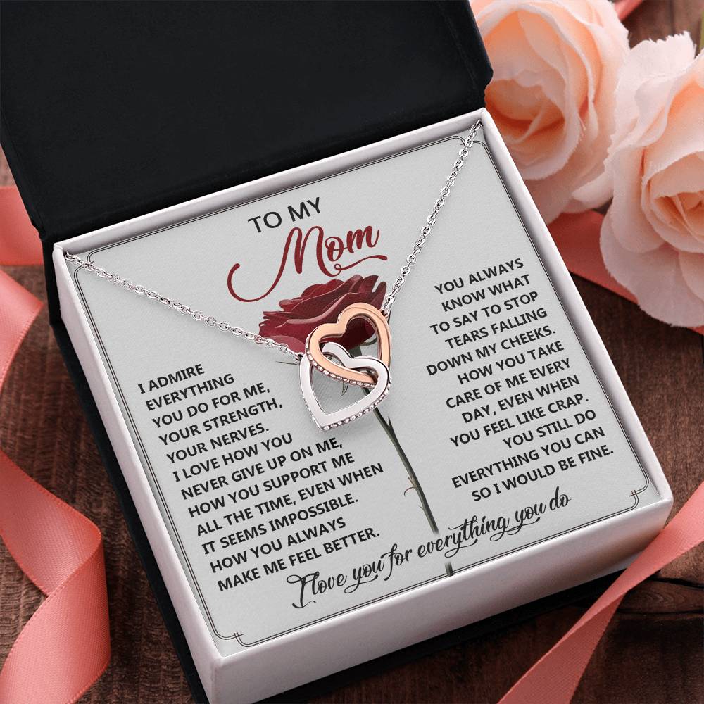 "For Everything You Do, Mom" – Interlocking Hearts Necklace