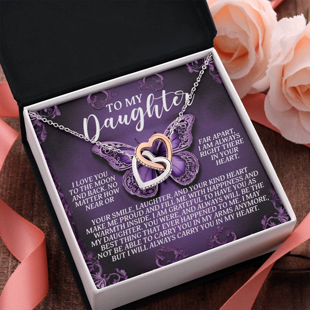 "Always in My Heart" Interlocking Hearts Necklace