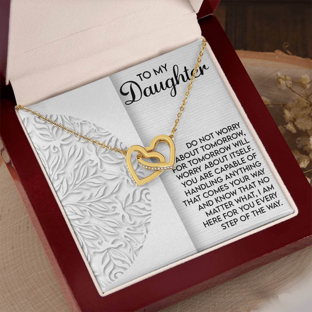 "Here for Every Step" Interlocking Hearts Necklace
