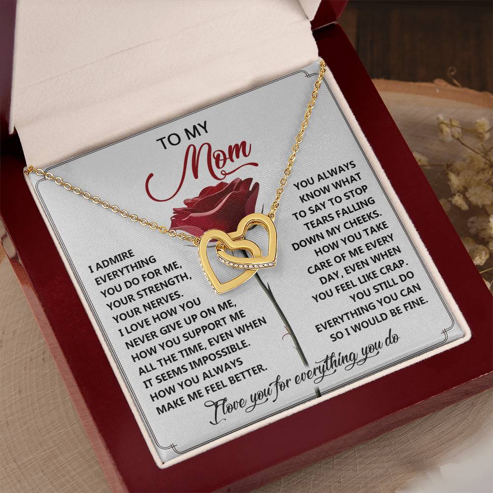 "For Everything You Do, Mom" – Interlocking Hearts Necklace