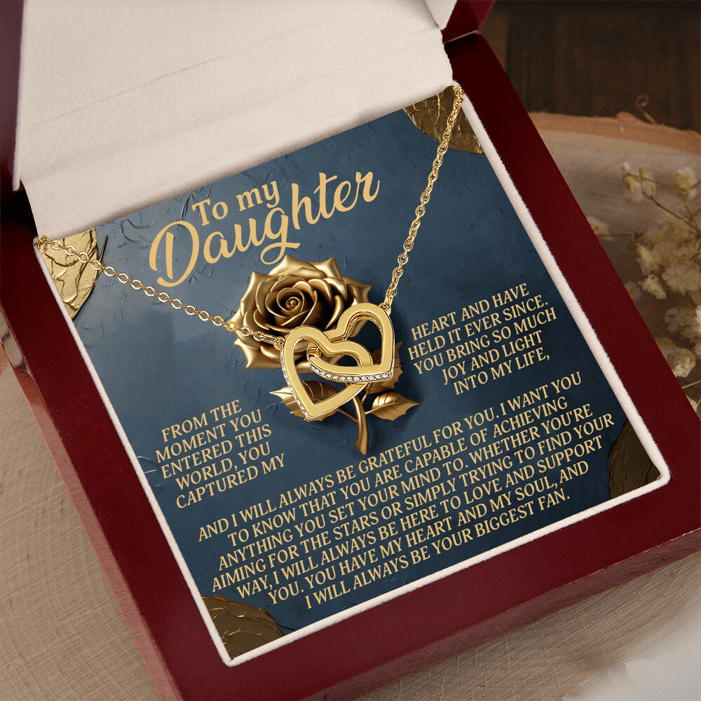 "Always Your Biggest Fan" - Interlocking Heart Necklace