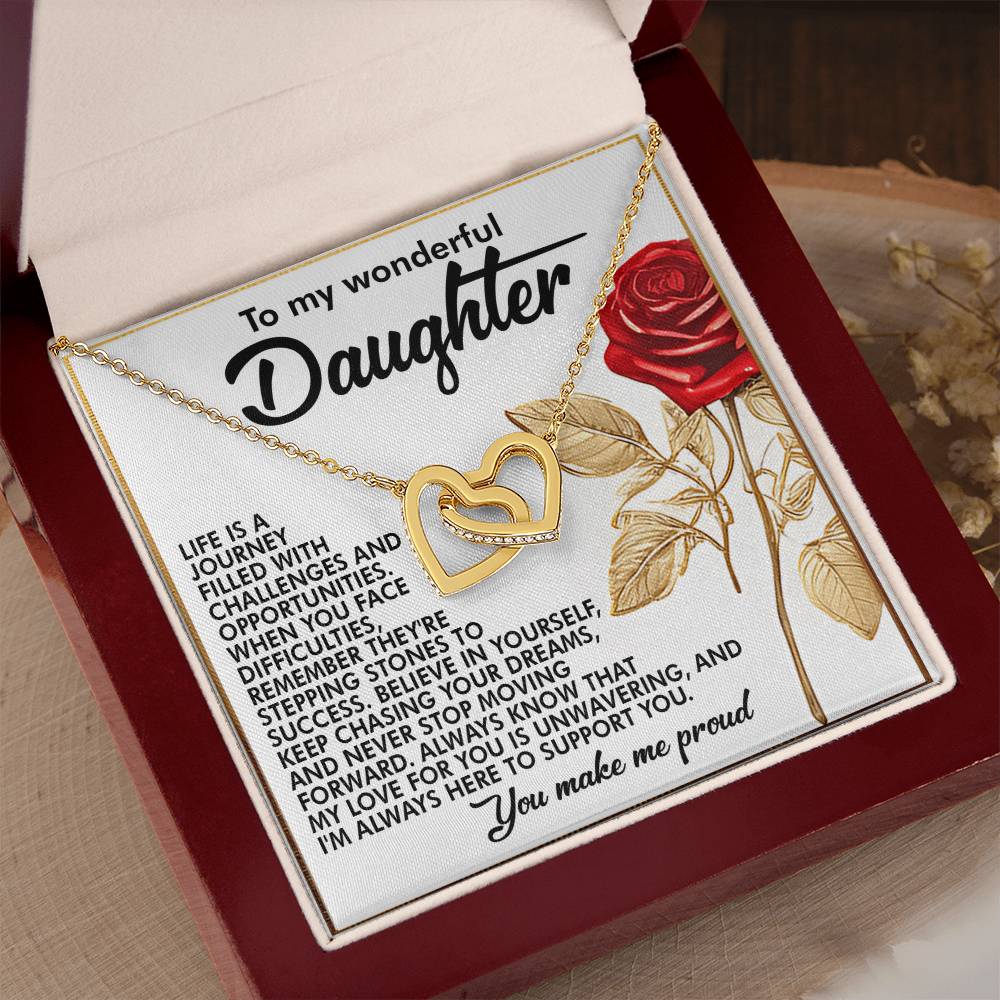 "You Make Me Proud" Interlocking Hearts Necklace