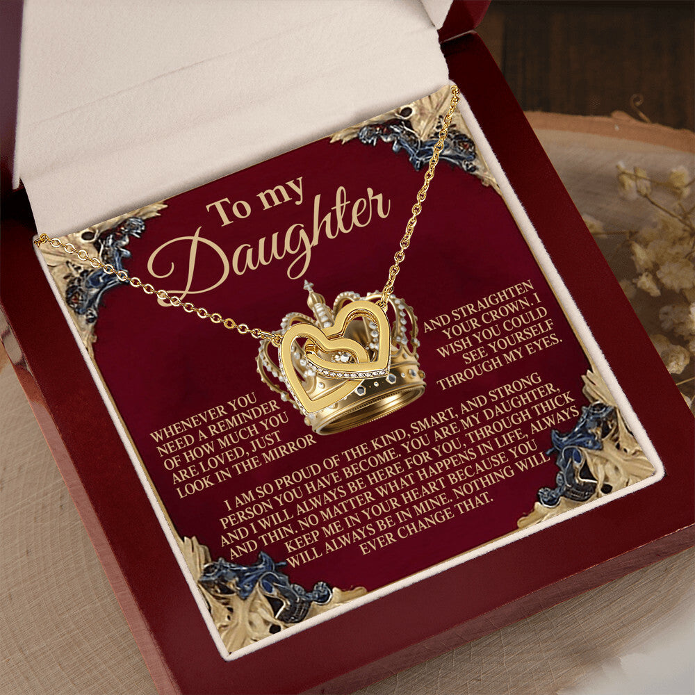 "Straighten Your Crown" Interlocking Hearts Necklace