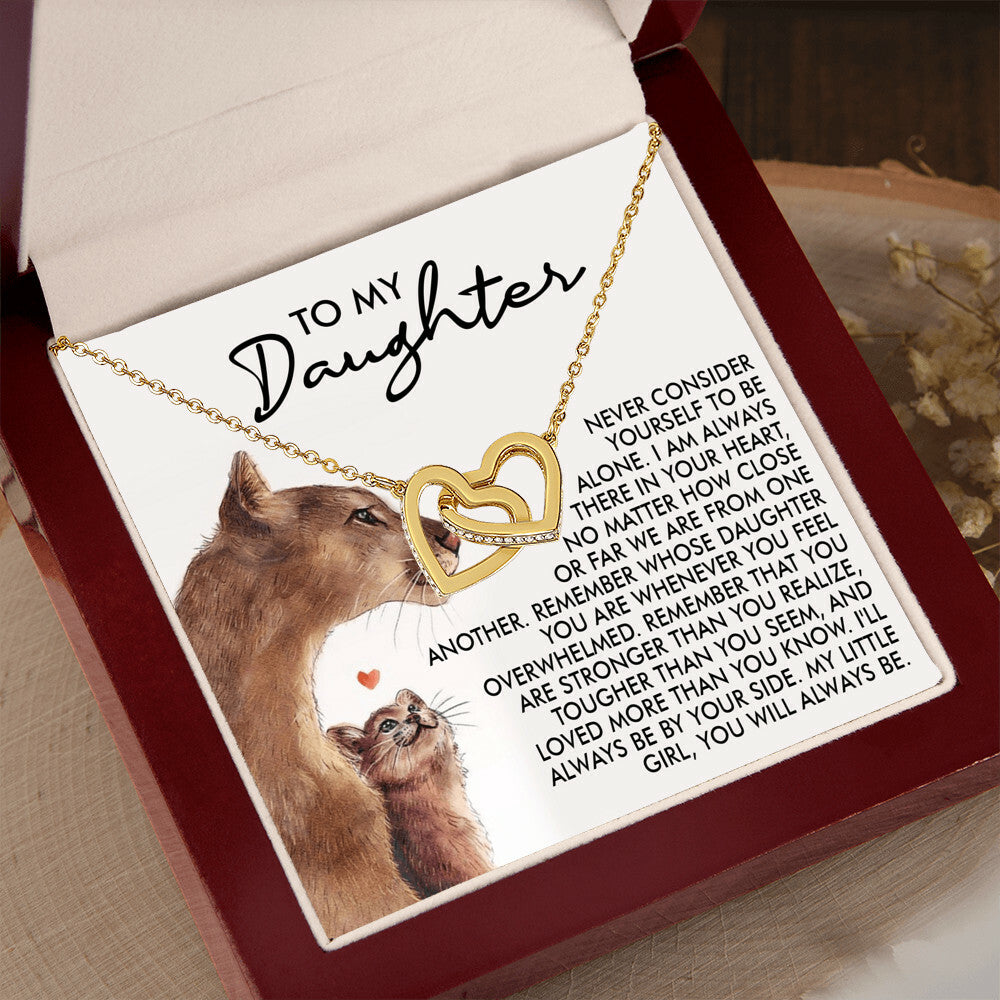 "Always By Your Side" Interlocking Hearts Necklace