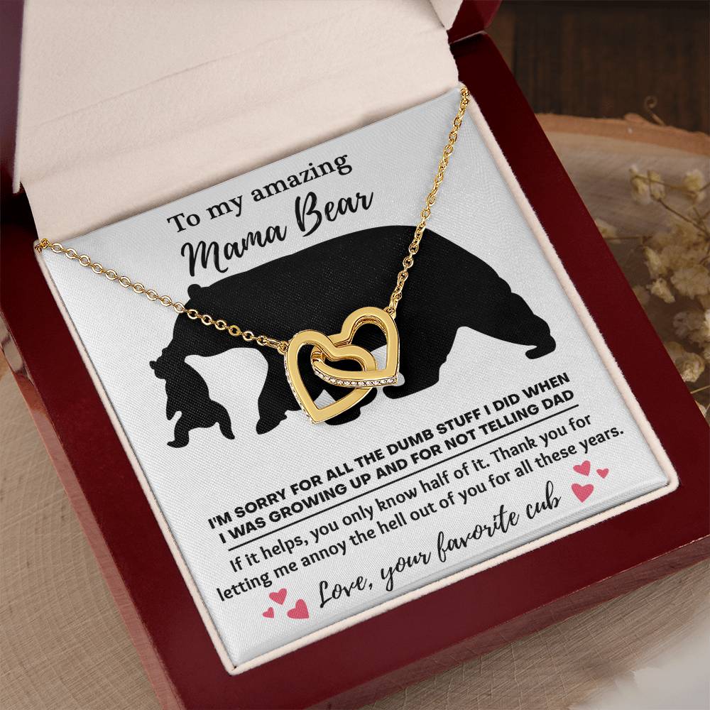 To My Fierce Mama Bear – Interlocking Hearts Necklace