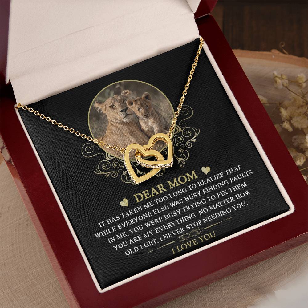To My Fierce Mom – Interlocking Hearts Necklace