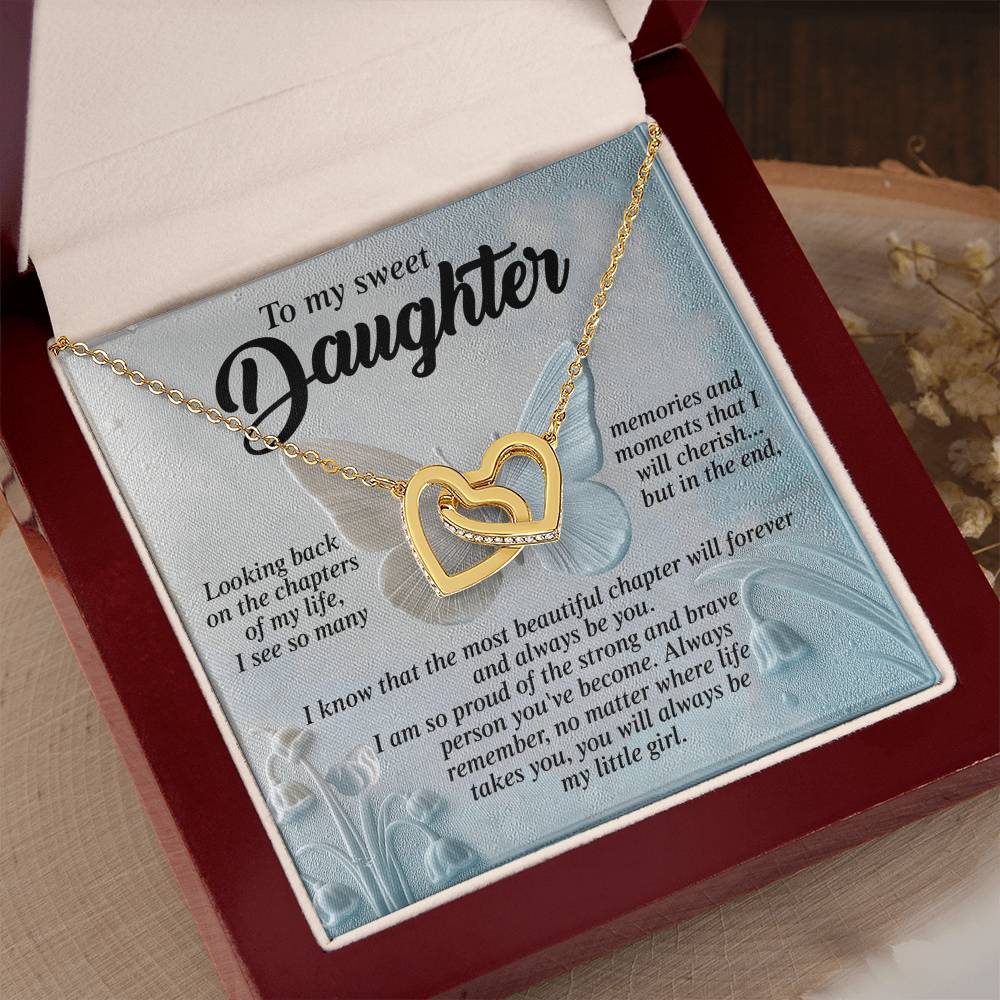 "My Most Beautiful Chapter" Interlocking Hearts Necklace