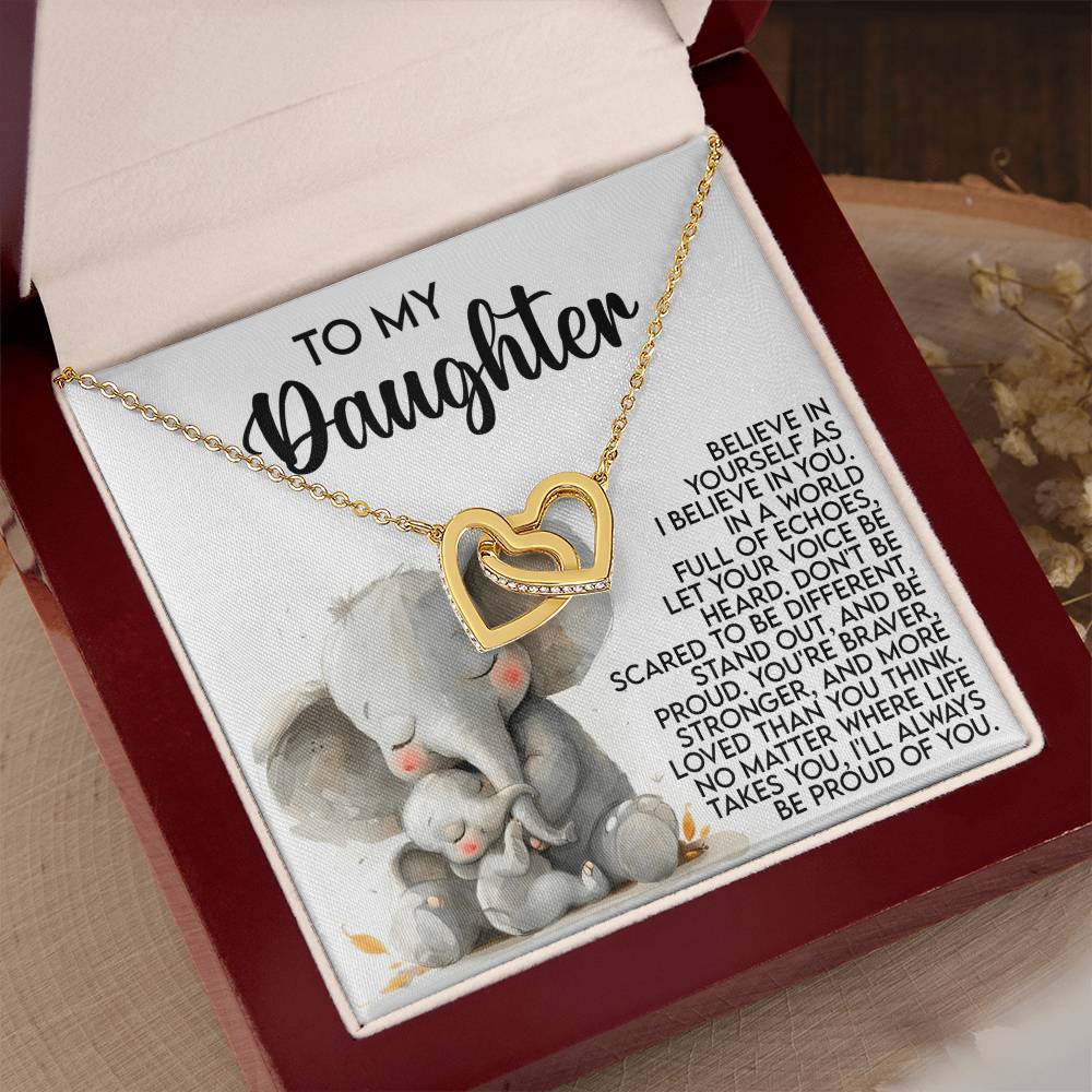 "Braver Than You Know" Interlocking Hearts Necklace