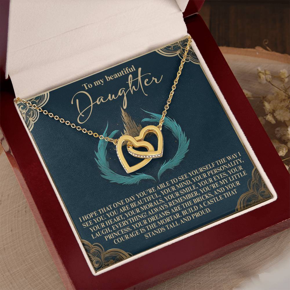 "My Little Princess, Always" – Interlocking Hearts Necklace