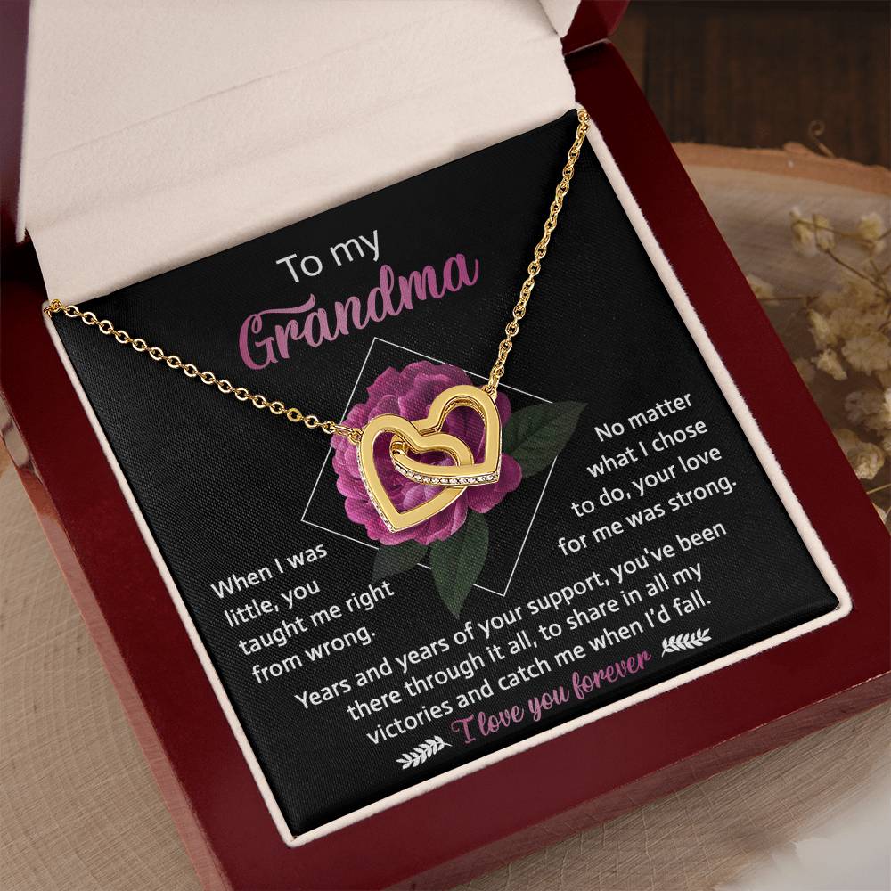 To My Grandma – Interlocking Hearts Necklace of Endless Love & Wisdom