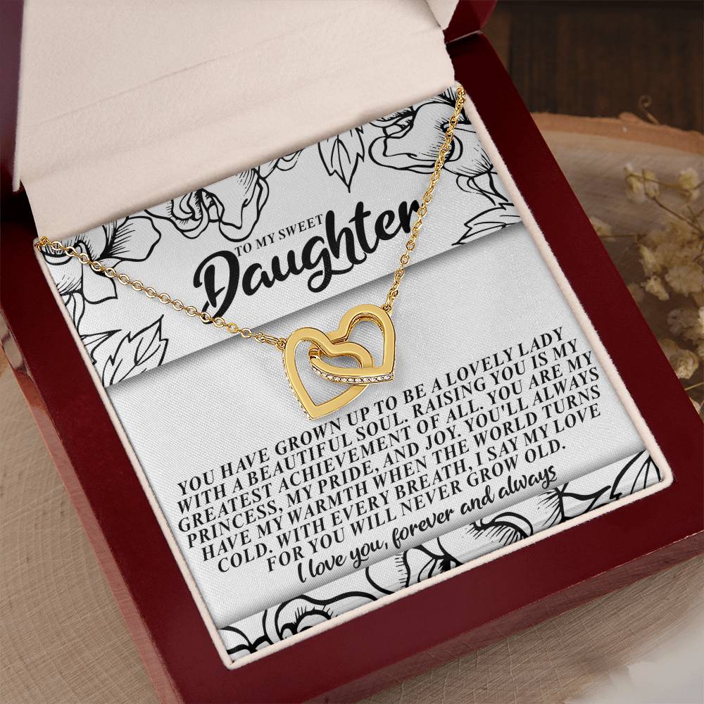 "Forever and Always" Interlocking Hearts Necklace