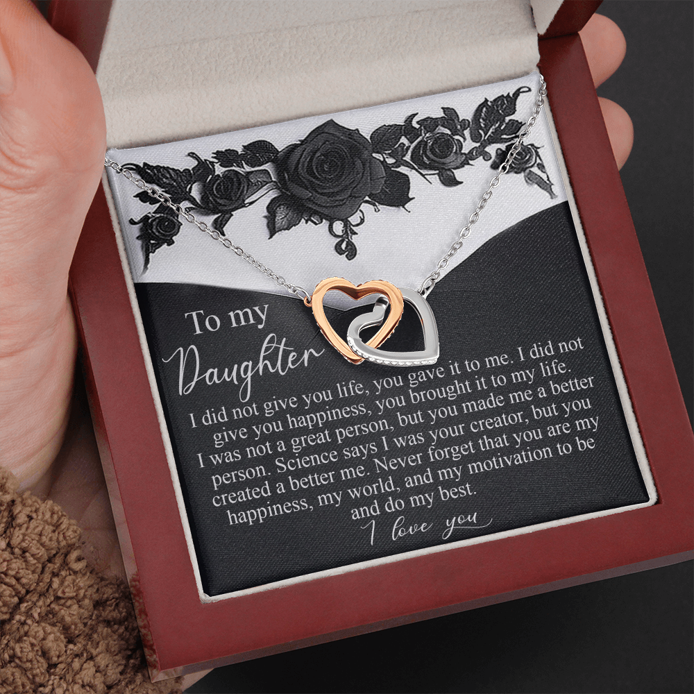 "You Made Me Better" – Interlocking Hearts Necklace for Daughter