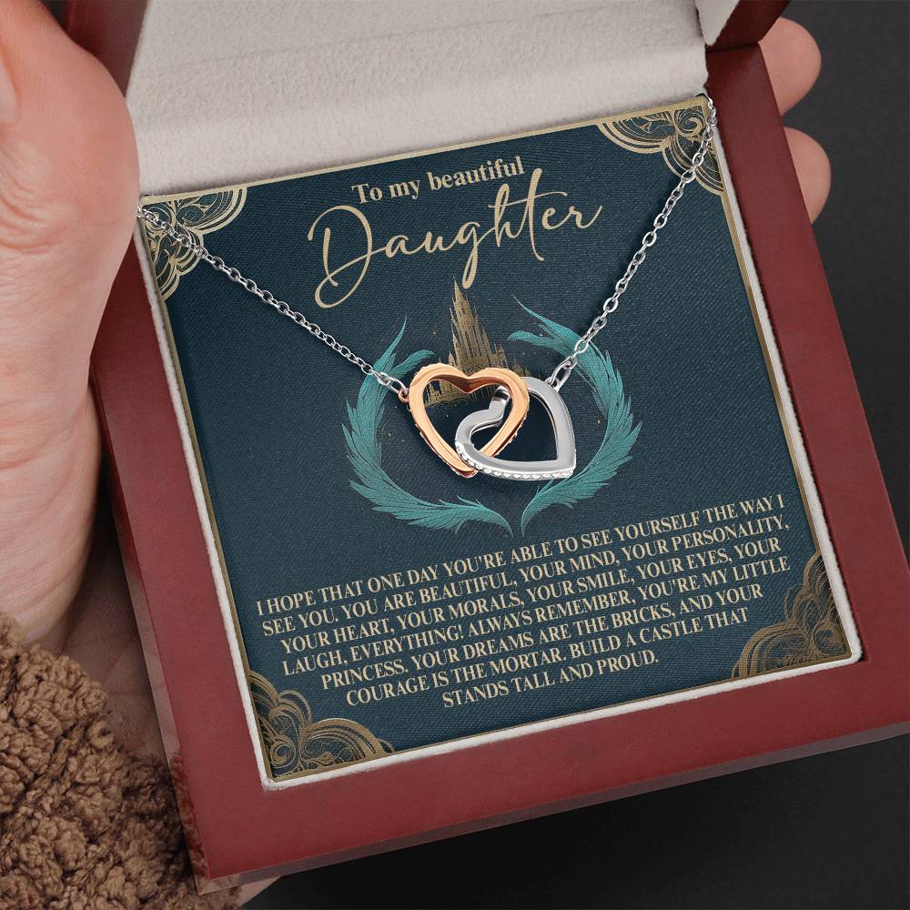 "My Little Princess, Always" – Interlocking Hearts Necklace