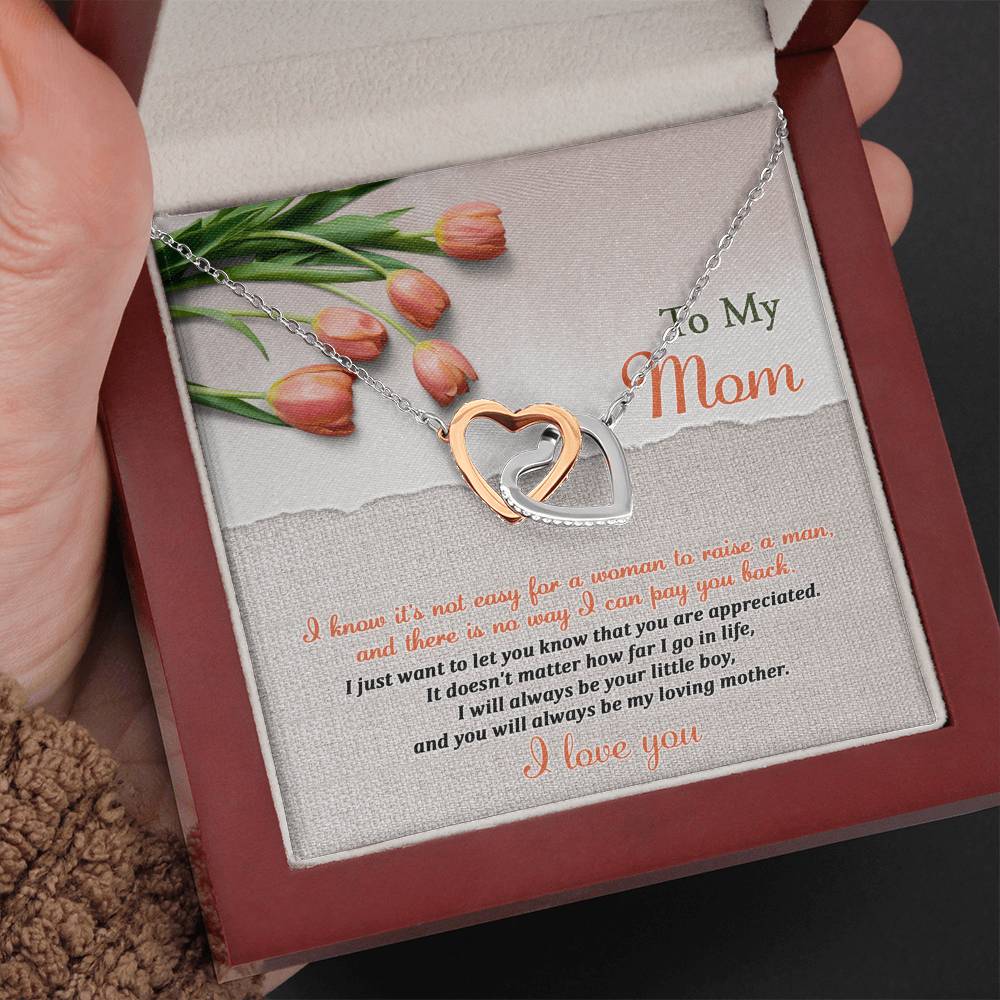 To My Mom – From Your Little Boy | Interlocking Hearts Necklace