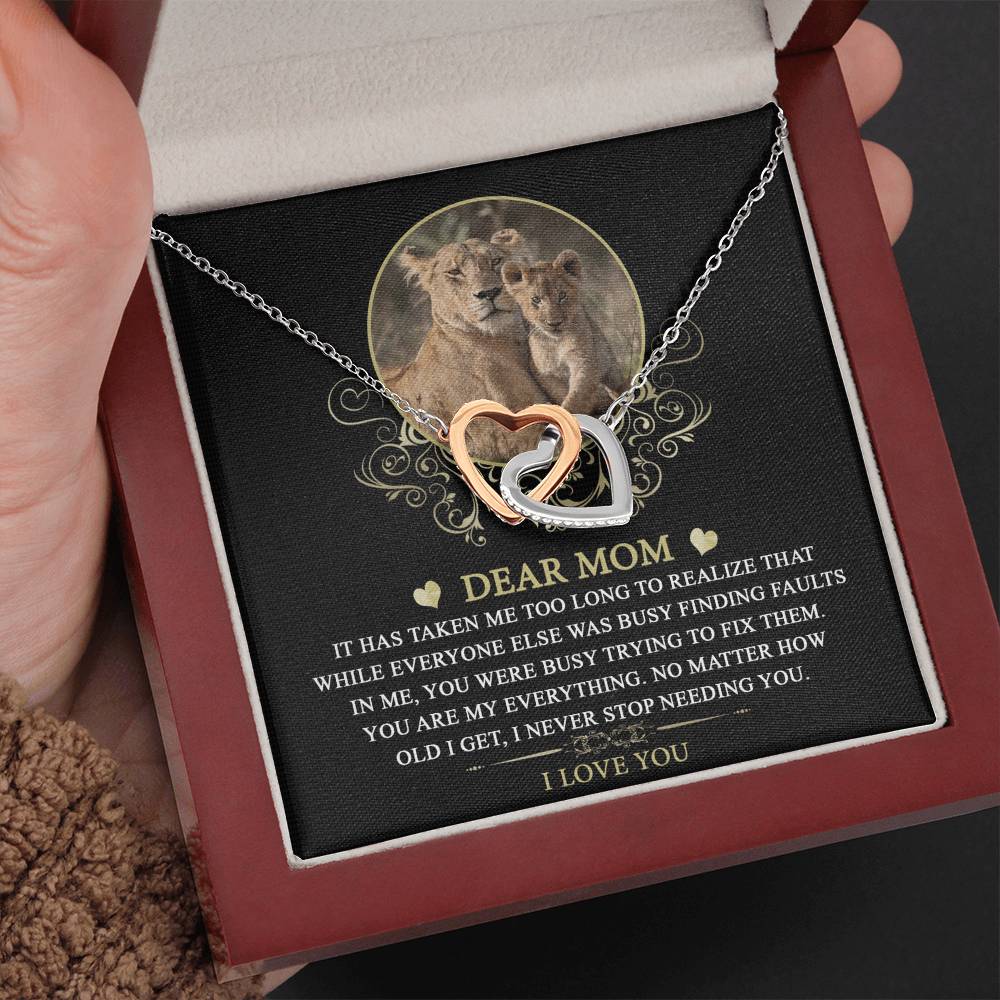 To My Fierce Mom – Interlocking Hearts Necklace