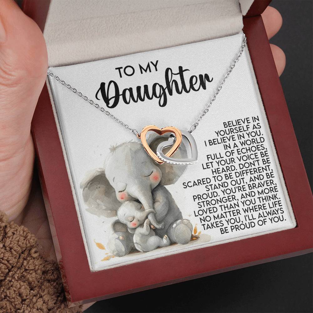 "Braver Than You Know" Interlocking Hearts Necklace