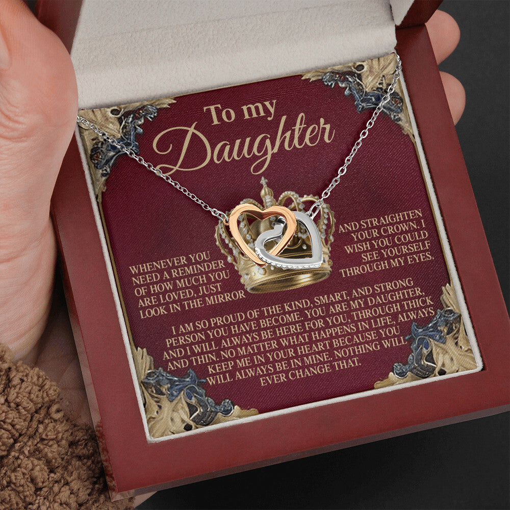 "Straighten Your Crown" Interlocking Hearts Necklace