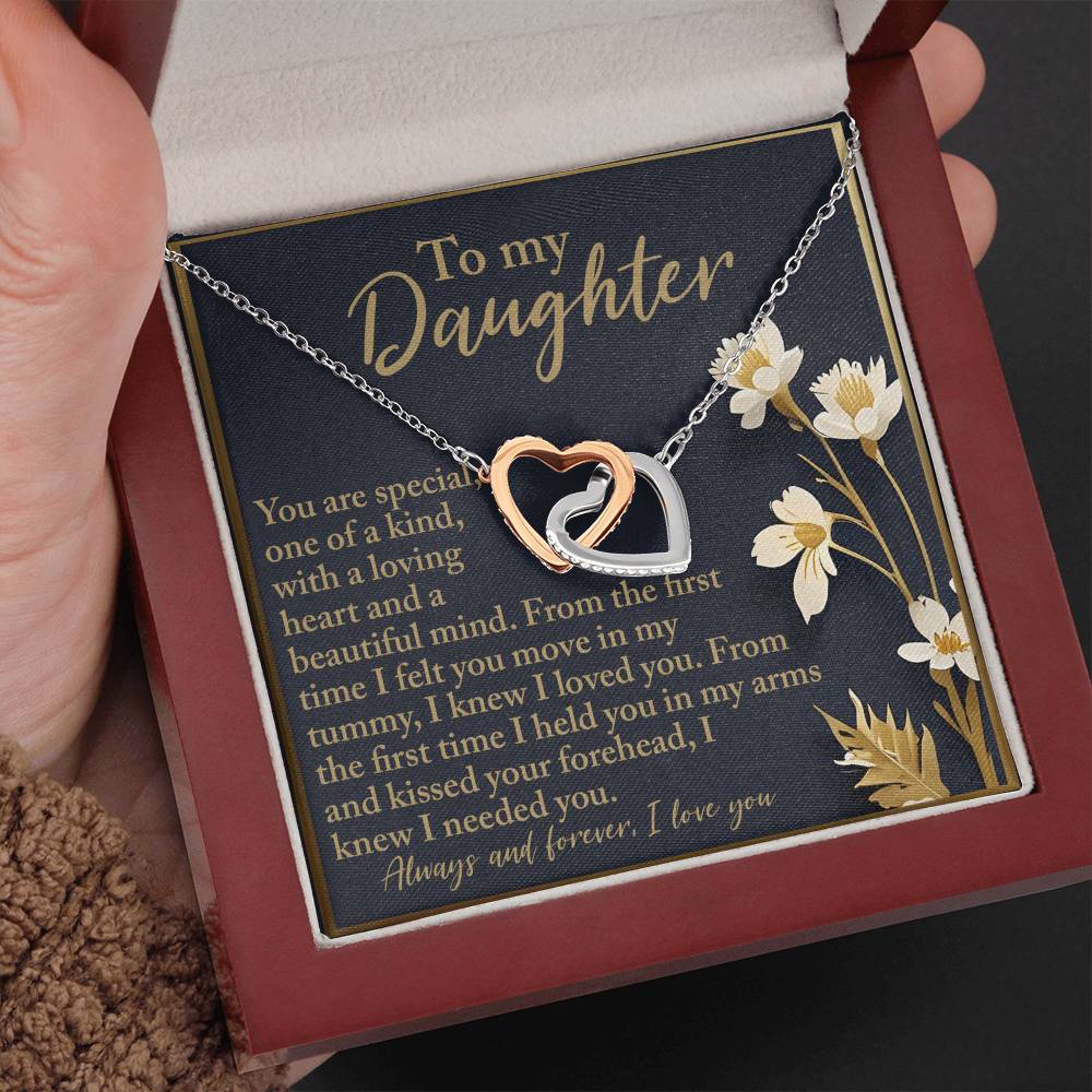 "From the First Kick to Forever" Interlocking Hearts Necklace