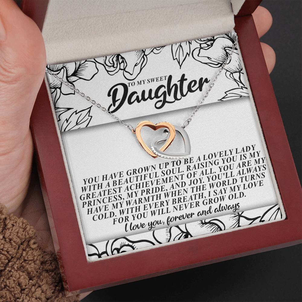 "Forever and Always" Interlocking Hearts Necklace