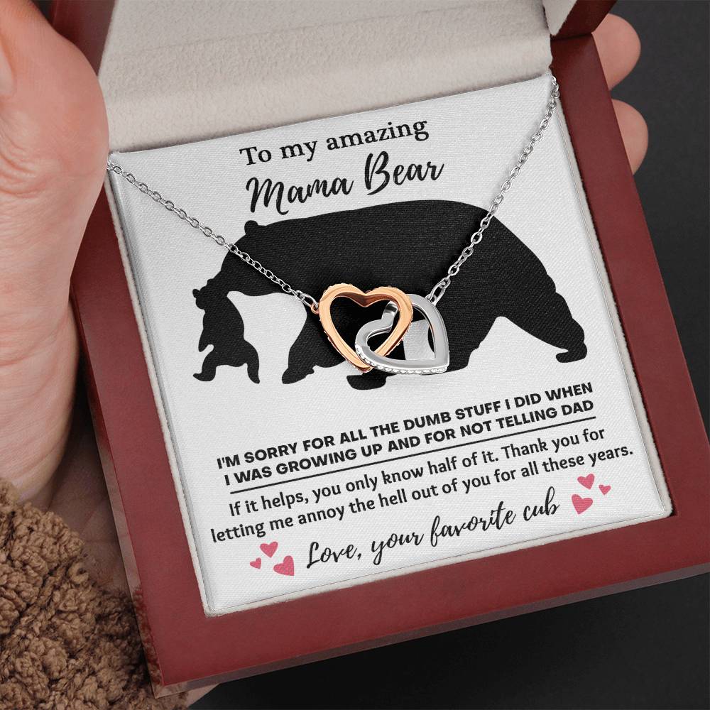 To My Fierce Mama Bear – Interlocking Hearts Necklace