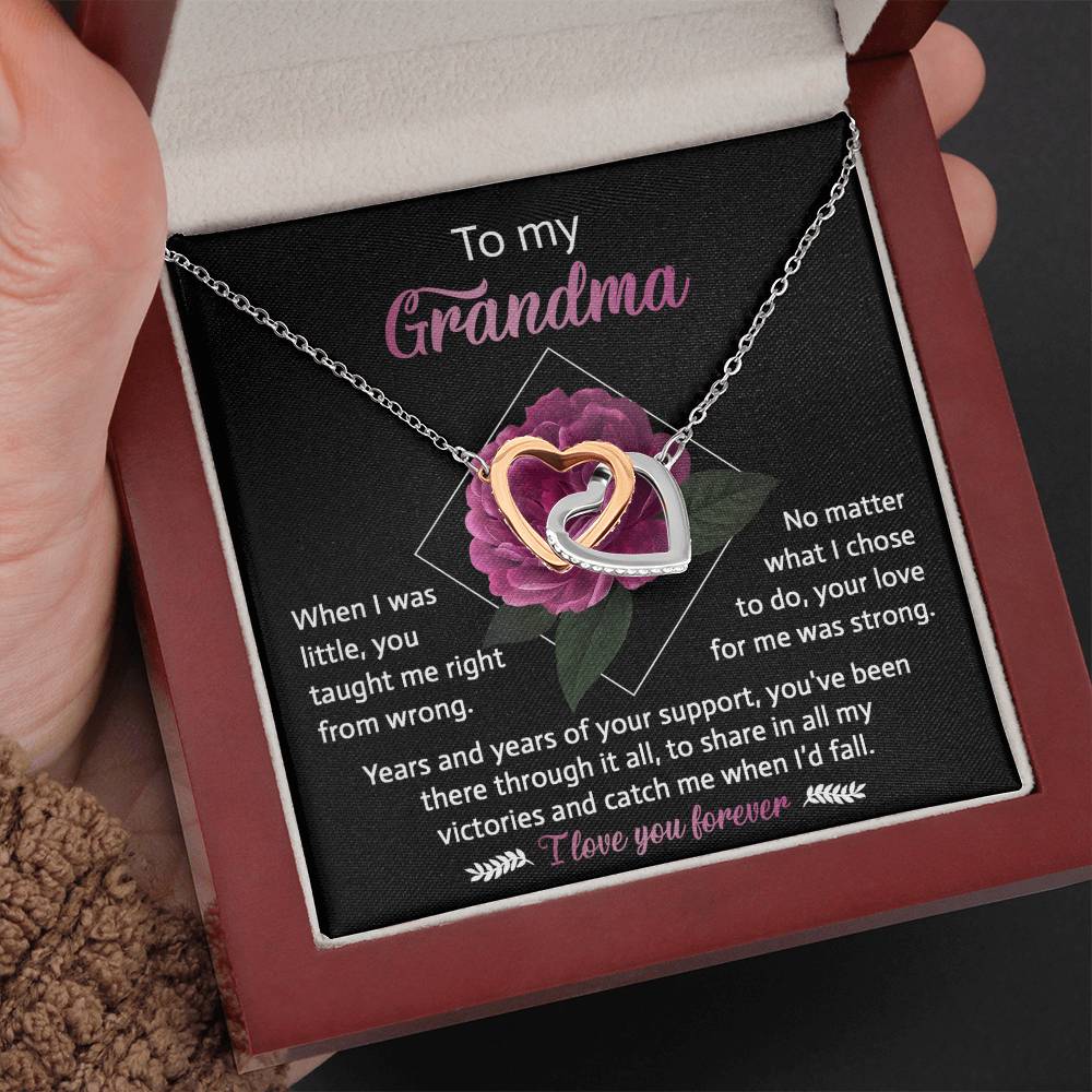 To My Grandma – Interlocking Hearts Necklace of Endless Love & Wisdom
