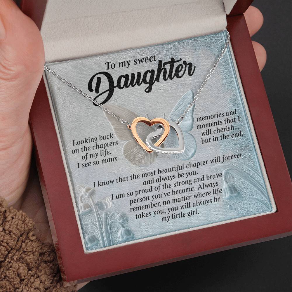 "My Most Beautiful Chapter" Interlocking Hearts Necklace