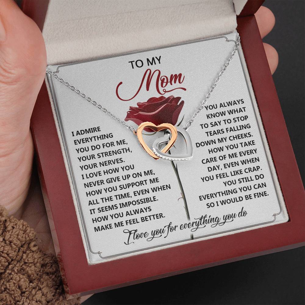 "For Everything You Do, Mom" – Interlocking Hearts Necklace